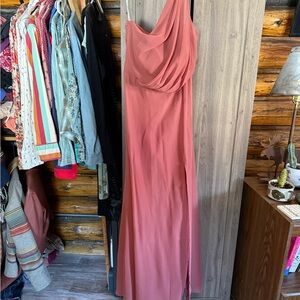 Kira Dress with Slit in Chiffon - Mulberry